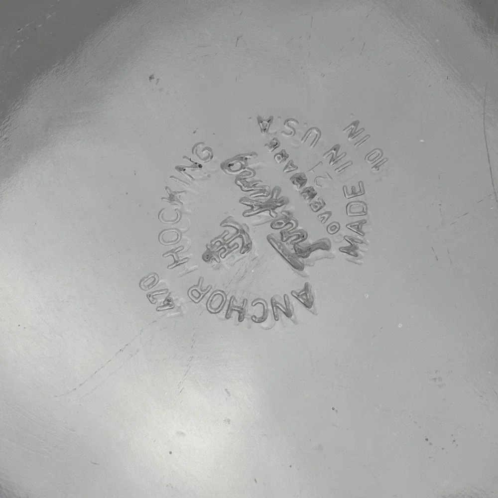 Vintage Anchor Hocking Fire-King Clear Glass 10 Inch Scalloped Pie Dish 470 USA‎